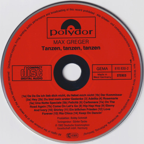 Max Greger : Tanzen, Tanzen, Tanzen (CD, Album)