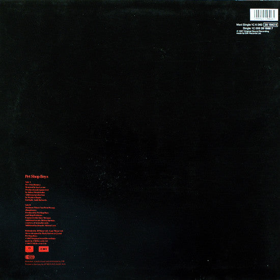 Pet Shop Boys : It's A Sin (Remix) (12", Maxi)