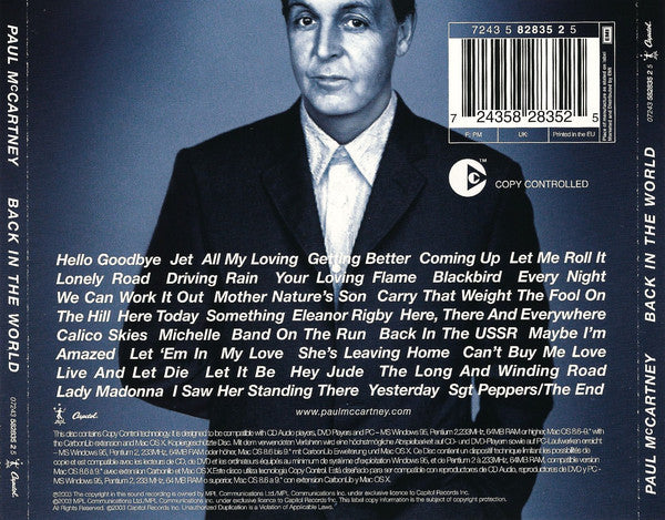 Paul McCartney : Back In The World (Live) (2xCD, Album, Copy Prot.)
