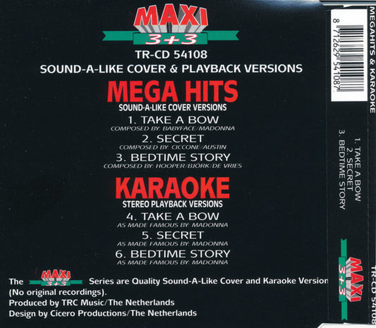 Unknown Artist : 3 Megahits + 3 Karaoke (CD, Maxi)