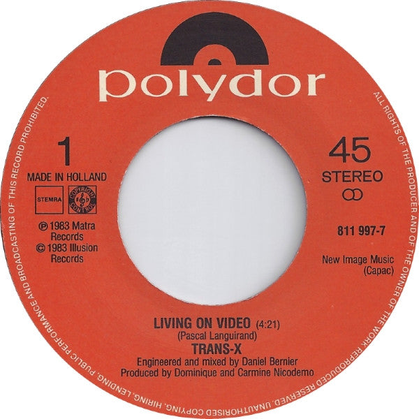 Trans-X : Living On Video (7", Single)