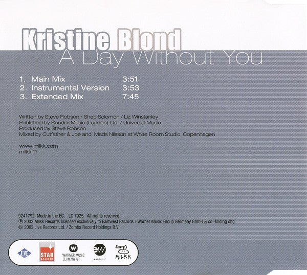 Kristine Blond : A Day Without You (CD, Maxi)