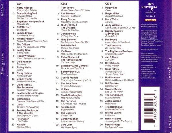 Various : Evergreens - 60 Hits From The 50's, 60's & 70's (3xCD, Comp)