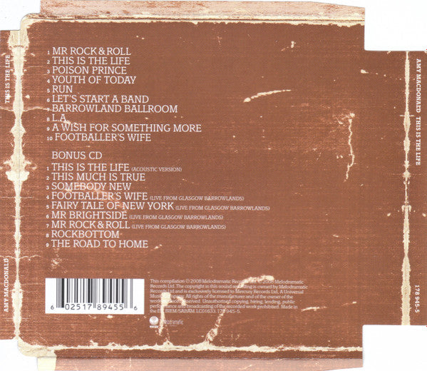 Amy Macdonald : This Is The Life (CD, Album + CD, Comp + Dlx, Sup)