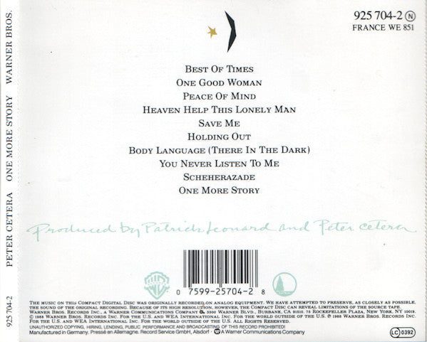 Peter Cetera : One More Story (CD, Album)