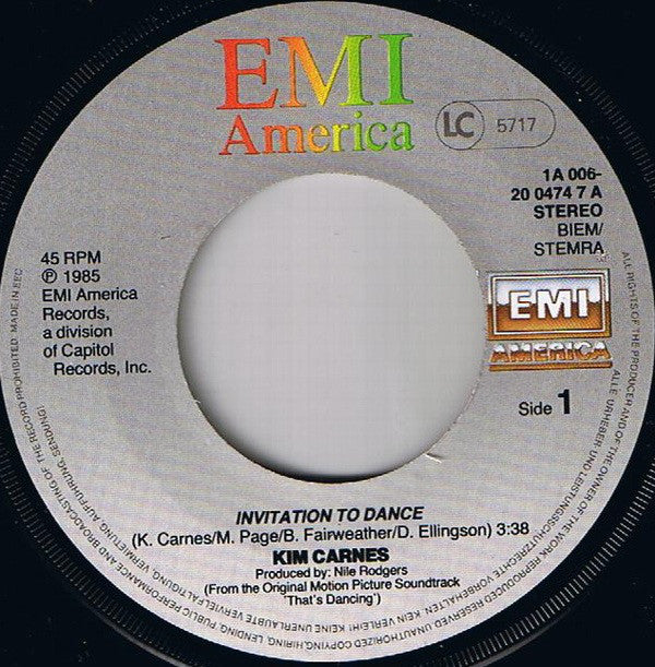 Kim Carnes : Invitation To Dance (7", Single)