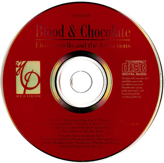 Elvis Costello & The Attractions : Blood & Chocolate (CD, Album)