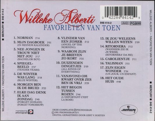 Willeke Alberti : Favorieten Van Toen (CD, Comp)