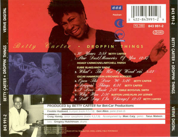Betty Carter : Droppin' Things (CD, Album)