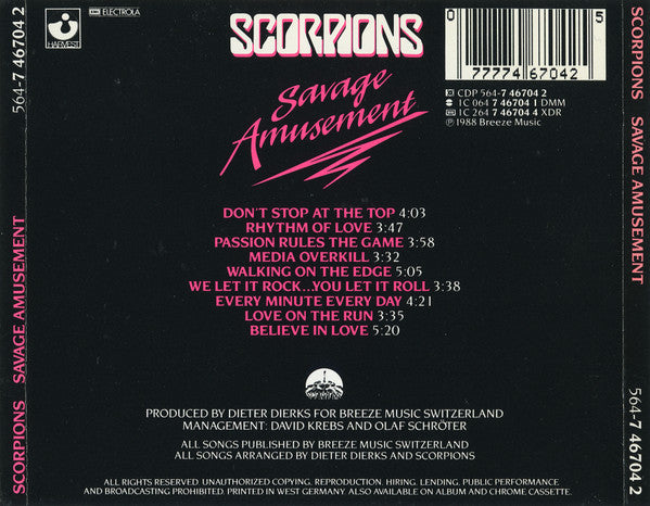 Scorpions : Savage Amusement (CD, Album)