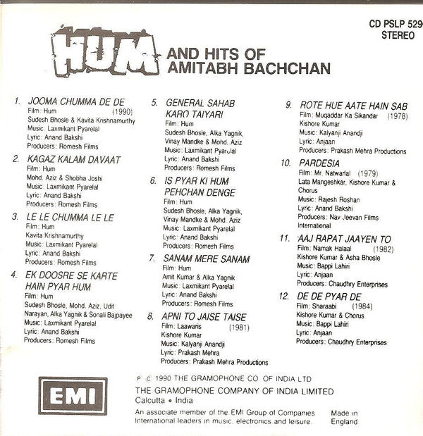 Laxmikant-Pyarelal, Anand Bakshi : Hum (CD, Comp)