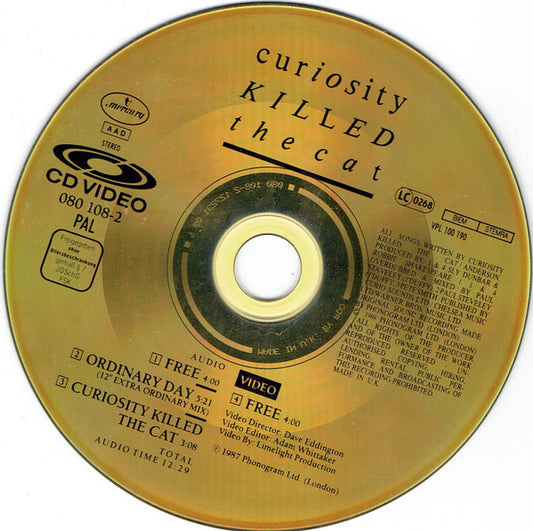Curiosity Killed The Cat : Free (CDV, 5", Single, PAL)