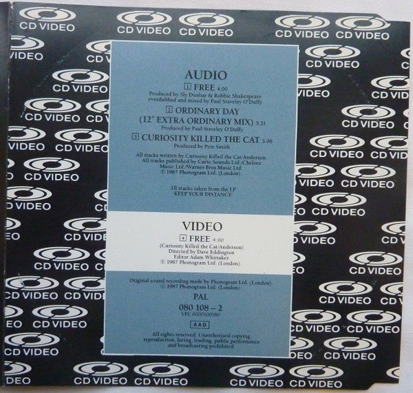 Curiosity Killed The Cat : Free (CDV, 5", Single, PAL)