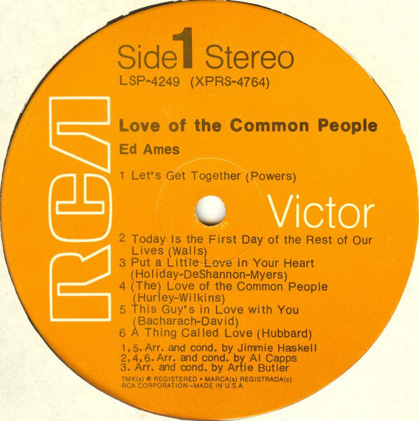 Ed Ames : Love Of The Common People (LP, Album, Ind)