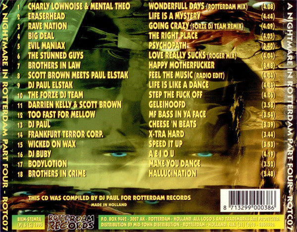 Various : A Nightmare In Rotterdam Part Four (The Ultimate Hardcore Compilation) (CD, Comp)