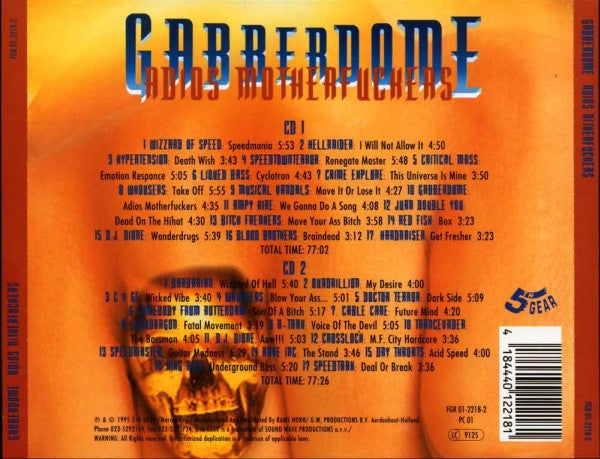 Various : Gabberdome (Adios Motherfuckers) (2xCD, Comp)
