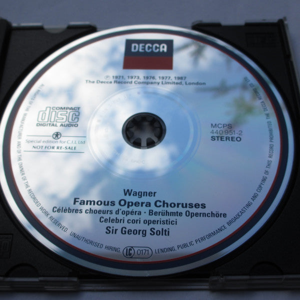 Richard Wagner, Georg Solti : Wagner: Famous Opera Choruses (CD, Comp, RE, Spe)