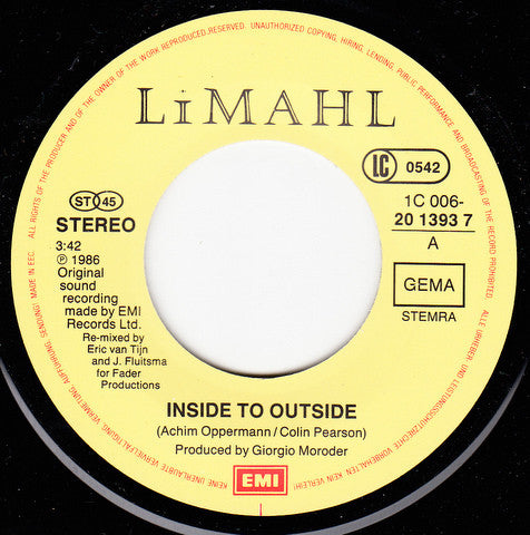 Limahl : Inside To Outside (7", Single)
