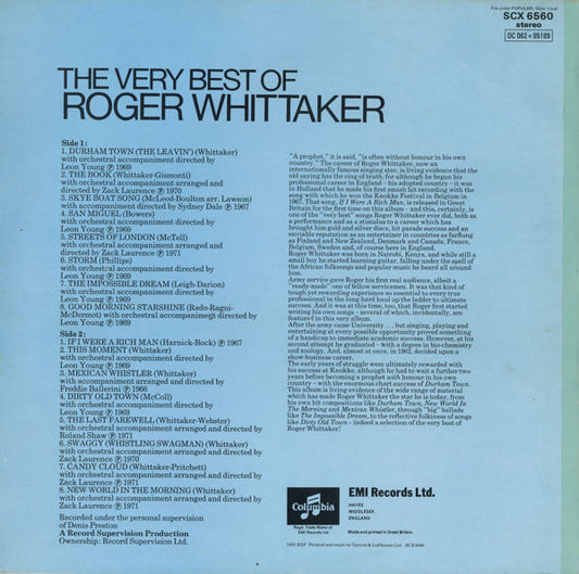Roger Whittaker : The Very Best Of Roger Whittaker (LP, Comp)