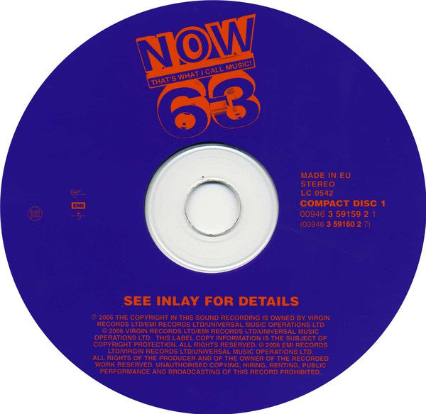 Various : Now That's What I Call Music! 63 (2xCD, Album, Comp)