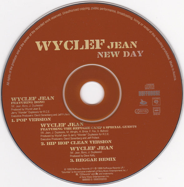 Wyclef Jean Featuring Bono : New Day (CD, Single)