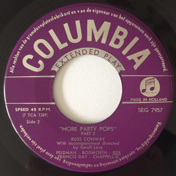 Russ Conway : More Party Pops (7", EP)
