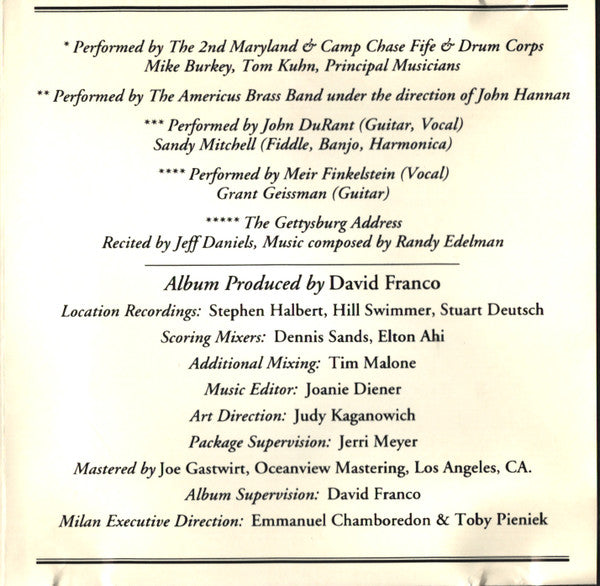Various : More Songs And Music From Gettysburg (CD, Album)