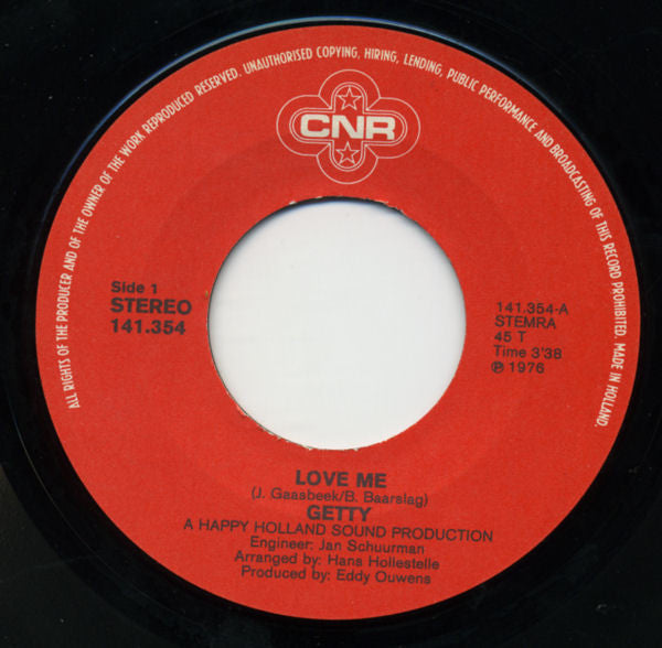 Getty Kaspers : Love Me (7", Single)