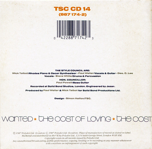 The Style Council : Wanted (Or Waiter, There's Some Soup In My Flies) (CD, Maxi)