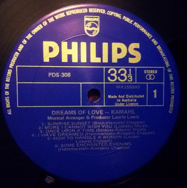 Kamahl : Dreams Of Love (LP, Album, RP, Blu)