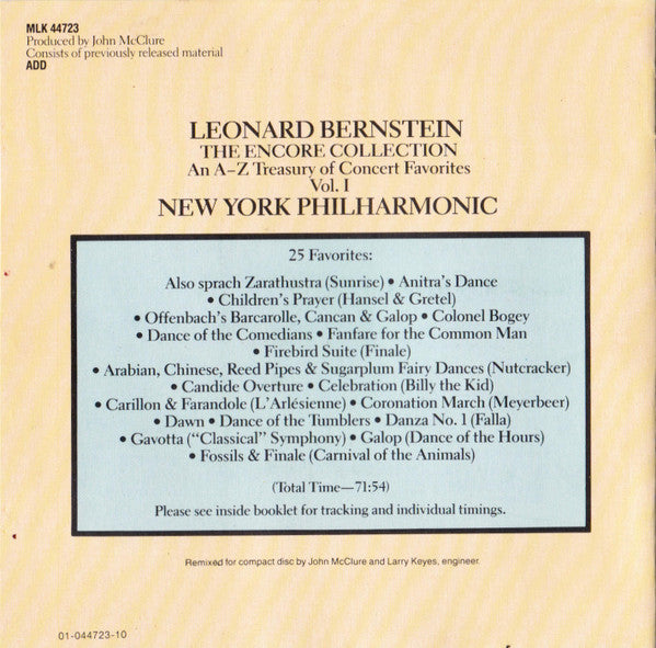 Leonard Bernstein : The Encore Collection, Vol. I (CD, Comp)
