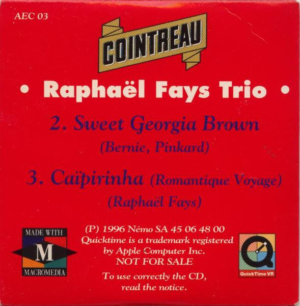 No Artist / Raphaël Fays Trio : CD ROM / CD Latin Jazz (CD, Mini)