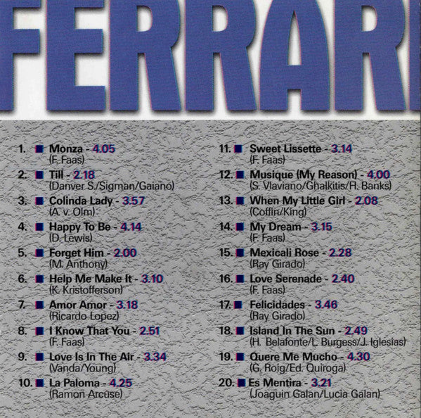 Frank Ferrari : Monza (CD, Album)