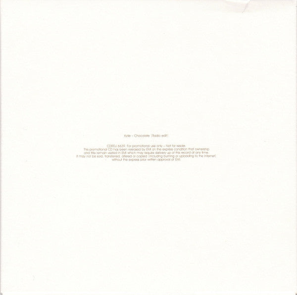Kylie Minogue : Chocolate (CD, Single, Promo)