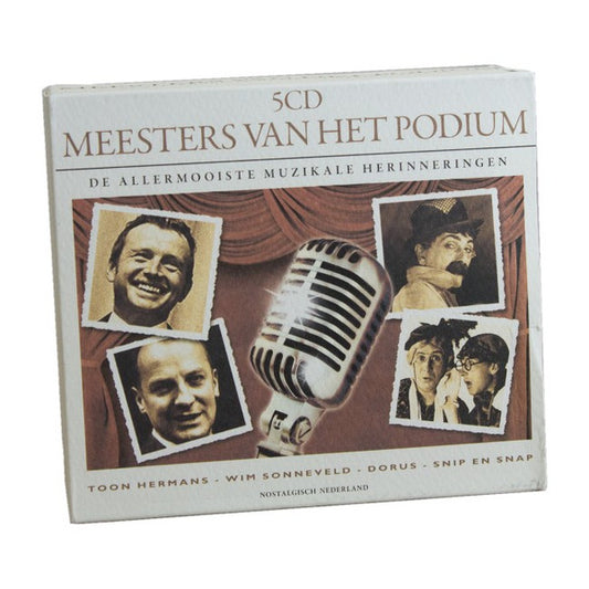 Various, Toon Hermans, Wim Sonneveld, Snip & Snap, Dorus : Meesters Van Het Podium (5xCD, Comp)