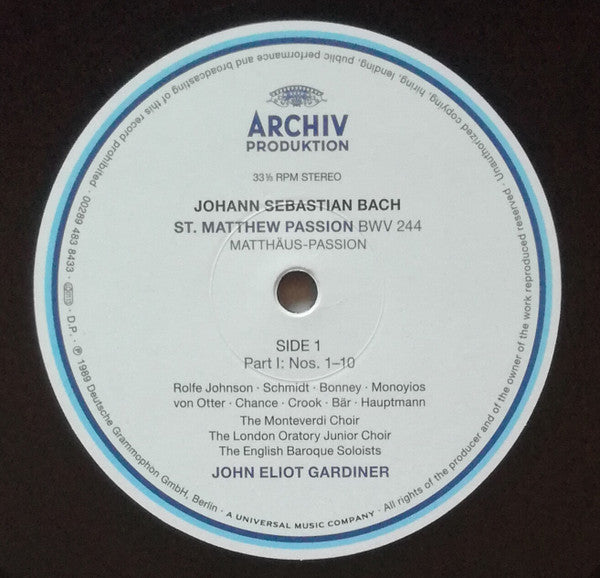 J.S. Bach* • John Eliot Gardiner : St. Matthew Passion = Matthäus-Passion = Passion Selon St Matthieu (3xLP, Album, RE, 180)