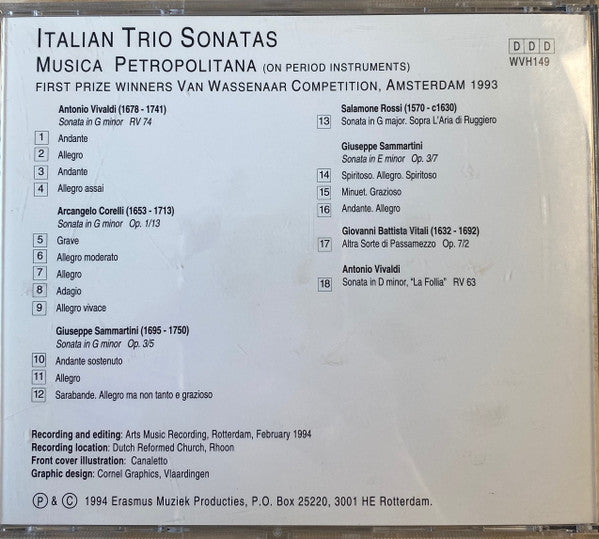 Musica Petropolitana, Antonio Vivaldi, Arcangelo Corelli, Giuseppe Sammartini, Salomone Rossi, Giovanni Battista Pergolesi : Italian Trio Sonatas (CD, Comp)
