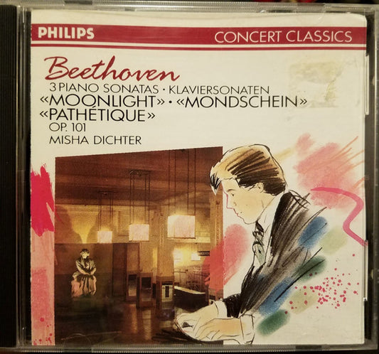 Ludwig van Beethoven, Misha Dichter : 3 Piano Sonatas "Mondschein", "Pathetique", Op. 101 (CD)