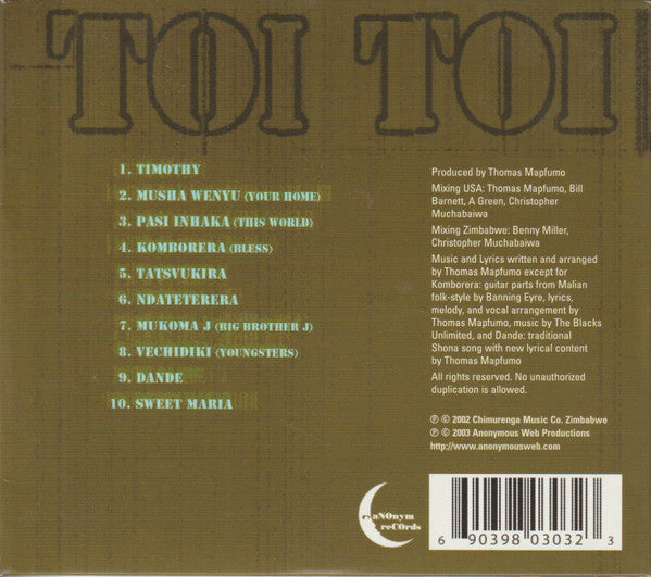 Thomas Mapfumo & The Blacks Unlimited : Toi Toi (CD, Album)