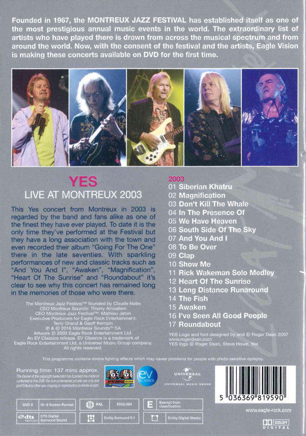 Yes : Live At Montreux 2003 (DVD-V, Multichannel, PAL)