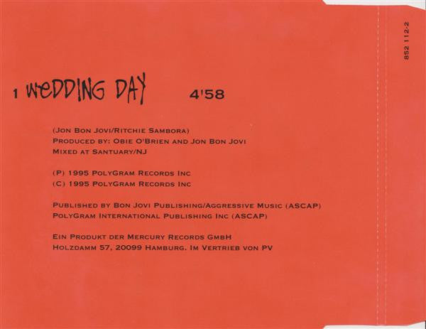 Bon Jovi : Wedding Day (CD, Single, Ltd, Kar)