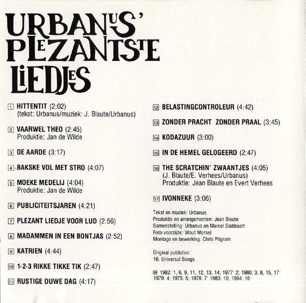 Urbanus : Urbanus' Plezantste Liedjes (CD, Comp)