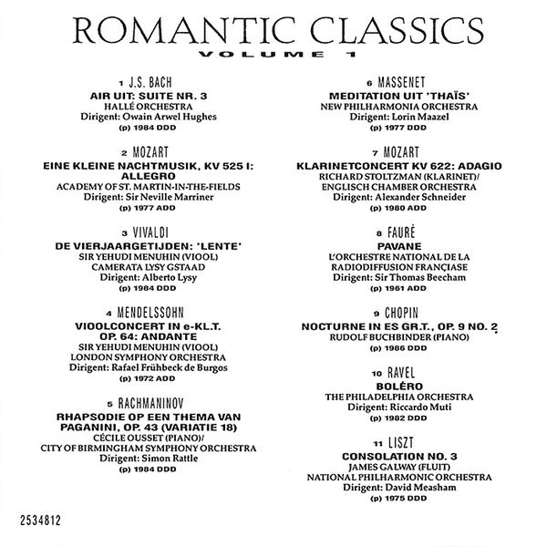 Various : Romantic Classics Volume 1 (CD, Comp)