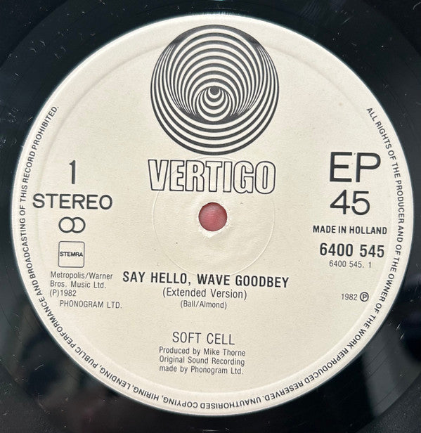 Soft Cell : Say Hello, Wave Goodbye (12")