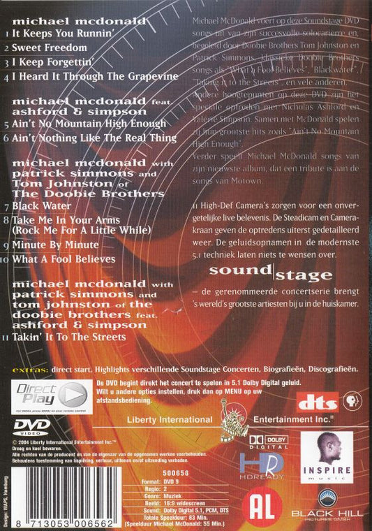 Michael McDonald & The Doobie Brothers Featuring Ashford & Simpson : Soundstage - Live In Concert (DVD-V, NTSC)