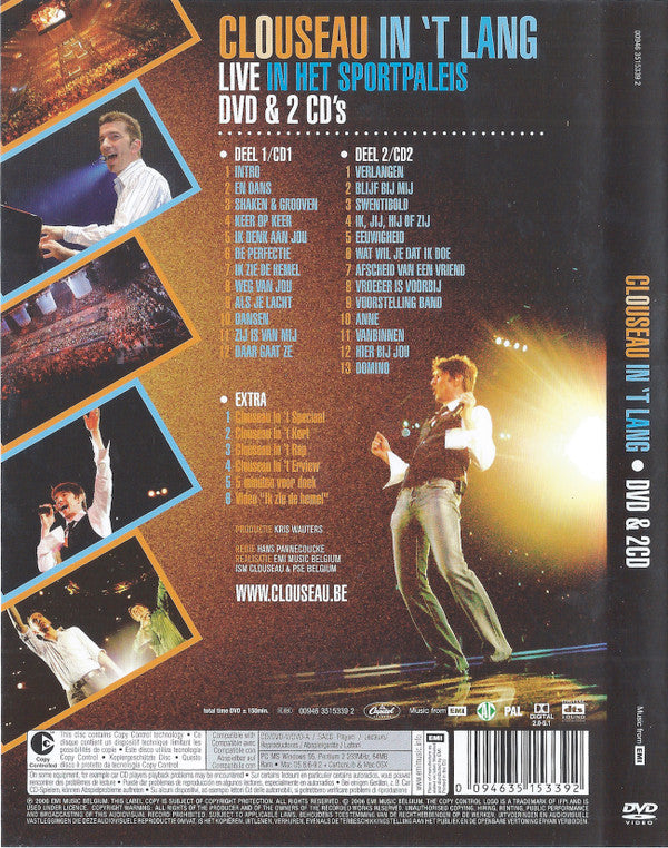 Clouseau : In 'T Lang - Live In Het Sportpaleis (DVD-V, Copy Prot., PAL + 2xCD, Album, Copy Prot., )