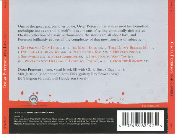 Oscar Peterson : For Lovers (CD, Comp)