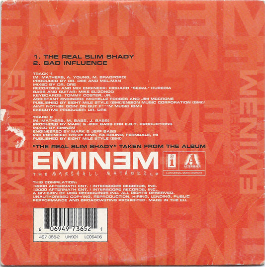 Eminem : The Real Slim Shady (CD, Single, Car)