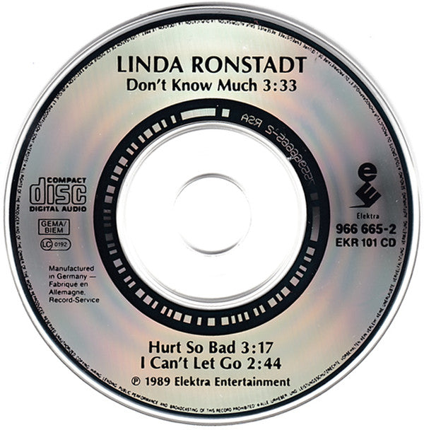 Linda Ronstadt Featuring Aaron Neville : Don't Know Much (CD, Mini, Single)