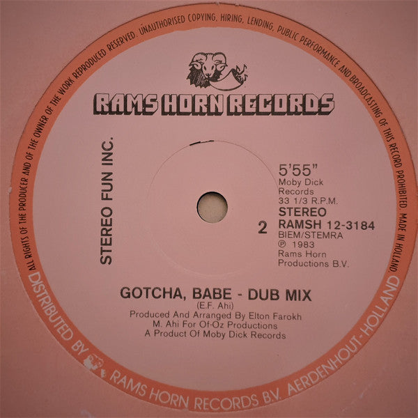 Stereo Fun Inc. : Got You Where I Want You Babe (12")
